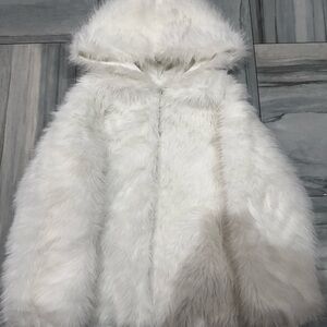 Japan Reversible White Fur Puffer Jacket
